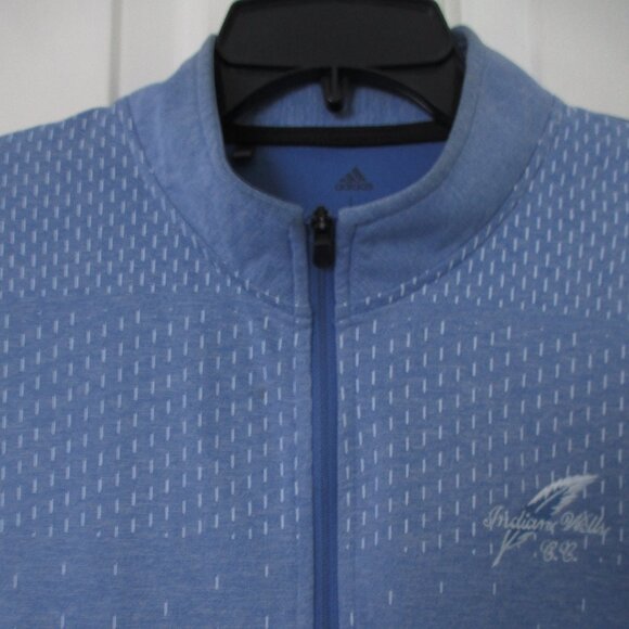 adidas Mens L/S "Indian Wells C.C." (CA) Blue 1/4 Zip Golf Sweater - Size Large - Picture 1 of 3